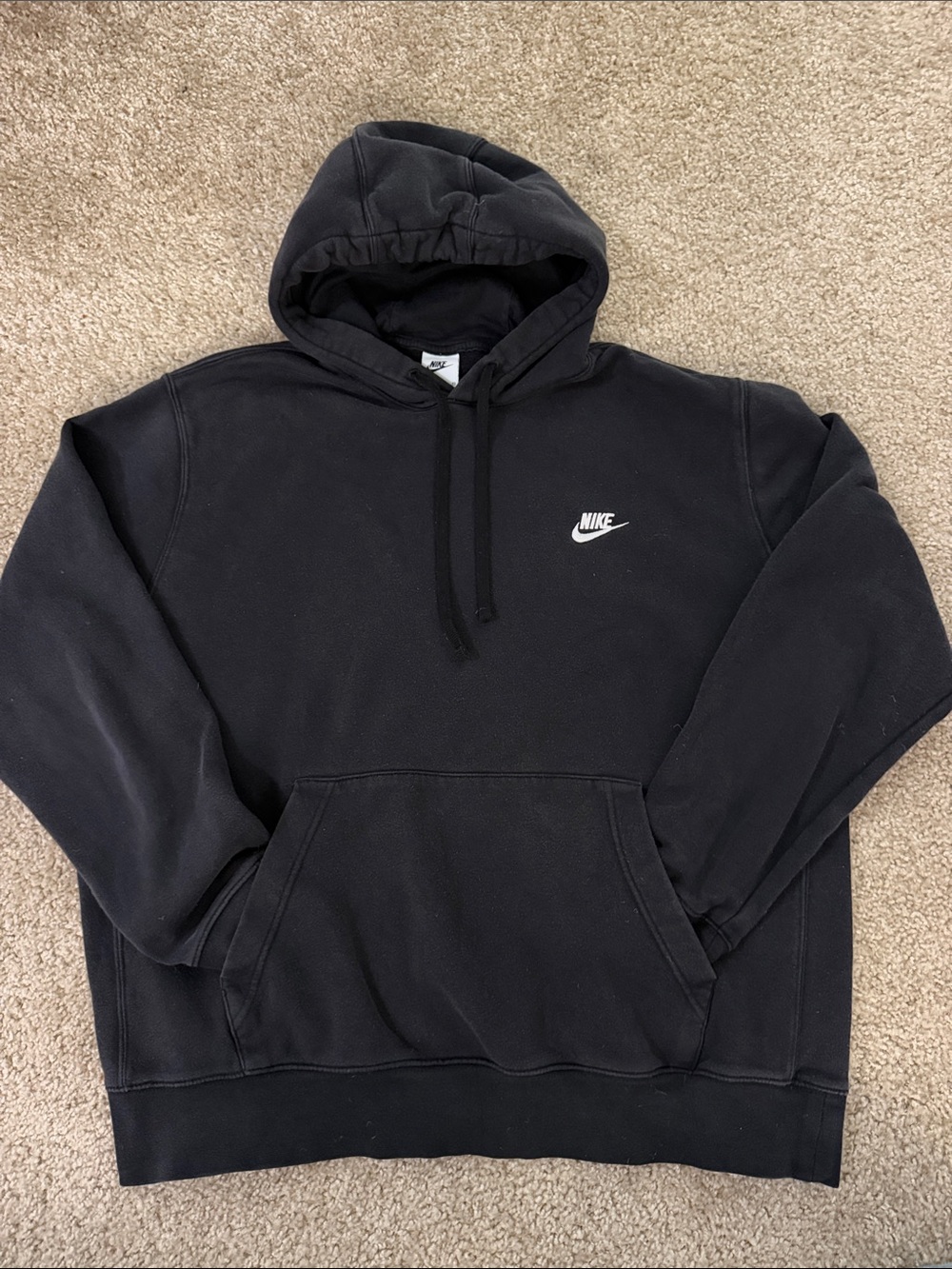 Nike Black Pullover Hoodie with White Swoosh
